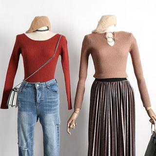 Convertible Ring-accent Knit Top