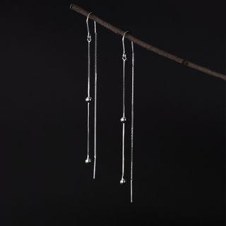 Beaded Sterling Silver Drop Earring 1 Pair - Silver - One Size