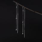 Beaded Sterling Silver Drop Earring 1 Pair - Silver - One Size