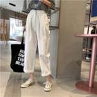 High-waist Straight-cut Crop Pants