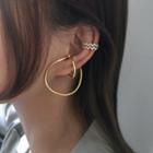 Zigzag Rhinestone Sterling Silver Earring / Wirework Earring / Open Hoop Earring