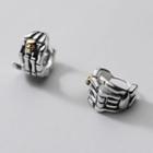 Skeleton Hand Sterling Silver Earring S925 Silver Ear Buckle - Silver - One Size