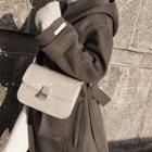 Hooded Flap-pocket Long Coat With Sash