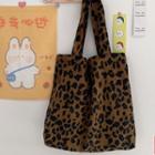 Leopard Print Corduroy Shopper Bag Leopard - One Size