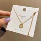 Double Circle Necklace X557 - 1pc - Gold - One Size