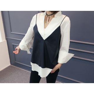 Spaghetti-strap Faux-leather Top