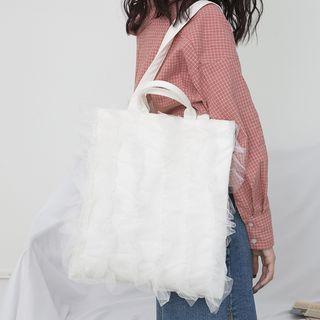 Mesh Layer Canvas Tote Bag