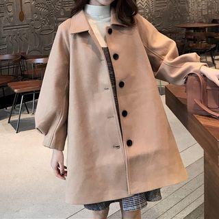 Loose-fit Plain A-line Coat