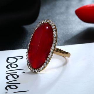 Rhinestone Acrylic Oval Ring