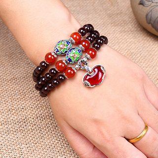 Layered Garnet Bead Bracelet