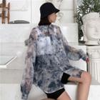Tie-dyed Embroidered Long-sleeve Light Shirt