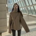 Turtleneck Boxy Sweater Khaki - One Size