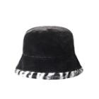 Zebra Print Fleece Bucket Hat