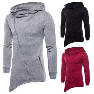 Asymmetrical Hooded Side-zip Jacket