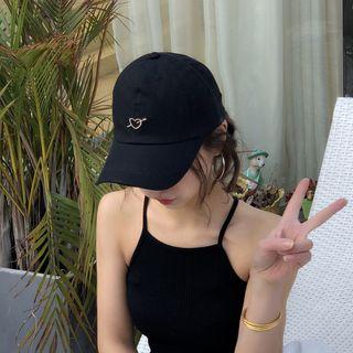 Embroidered Heart Lettering Baseball Cap