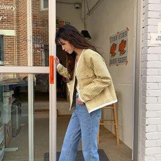 Heart-button Tweed Jacket