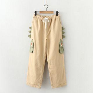 Dinosaur Print Straight-cut Pants
