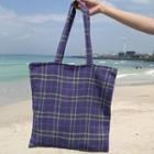 Plaid Tote Bag Purple - One Size