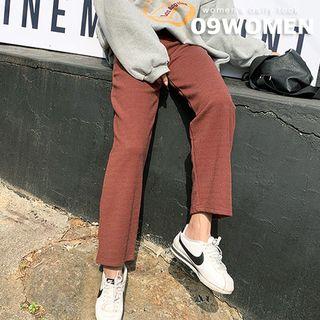 Brushed Fleece-lined Wide-leg Pants