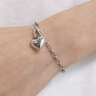 Alloy Heart Bracelet 1 Pc - Alloy Heart Bracelet - White Gold - One Size
