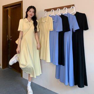 Short-sleeve Plain Polo Dress (various Designs)