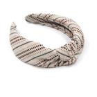 Patterned Fabric Headband Beige - One Size