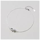 925 Sterling Silver Faux Pearl Anklet