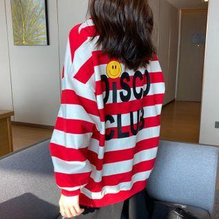 Loose-fit Striped Printed Sweatshirt