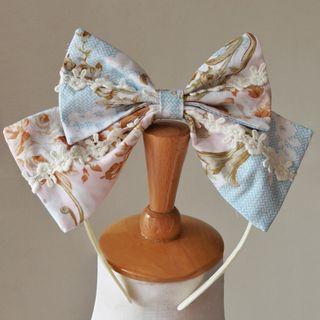 Print Bow Headband Light Blue - One Size