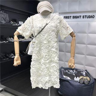 Short-sleeve Corsage Chiffon Dress