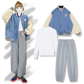 Long-sleeve T-shirt / Sweatpants / Baseball Jacket