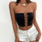 Heart Buckle Cropped Tube Top