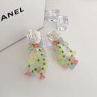 Flower Resin Dangle Earring 1 Pair - Earring - Flower - Pink & Blue - One Size