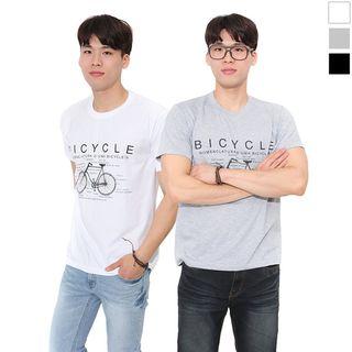 Plus Size Bicycle Printed T-shirt