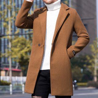 Plain One Button Coat