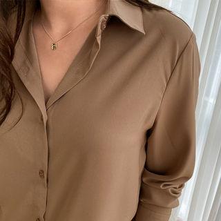 Disc Pendant Chain Necklace Gold - One Size