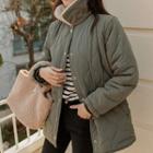 Fleece-lined Longline Quilted Jacket