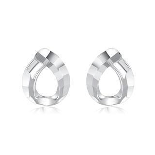 14k/585 White Gold Teardrop Stud Earrings