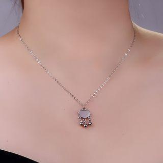 Lock Pendant Alloy Necklace With Gift Box - 1 Pc - Silver - One Size