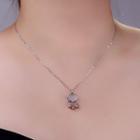 Lock Pendant Alloy Necklace With Gift Box - 1 Pc - Silver - One Size