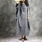Cape Sleeve Midi Dress Gray - One Size