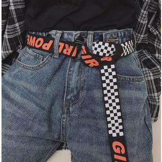 Checker & Lettering Canvas Belt