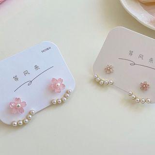 Sakura Faux Pearl Alloy Swing Earring