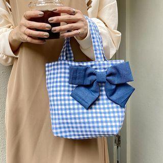 Plaid Bow Lunch Bag