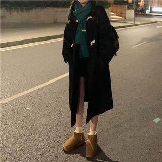 Toggle Button Woolen Coat Black - One Size