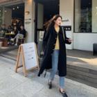 Sashed Buttoned Long Coat