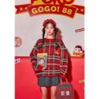 Peko Gogo88 Tartan Plaid Sweater Red - One Size