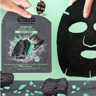 Freeman Beauty - Detoxifying Charcoal + Sea Salt Sheet Mask 6pc