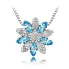 Alloy Swarovski Elements Crystal Flower Pendant Necklace