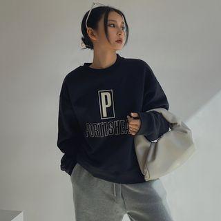 Brushed Loose-fit Printed Pullover